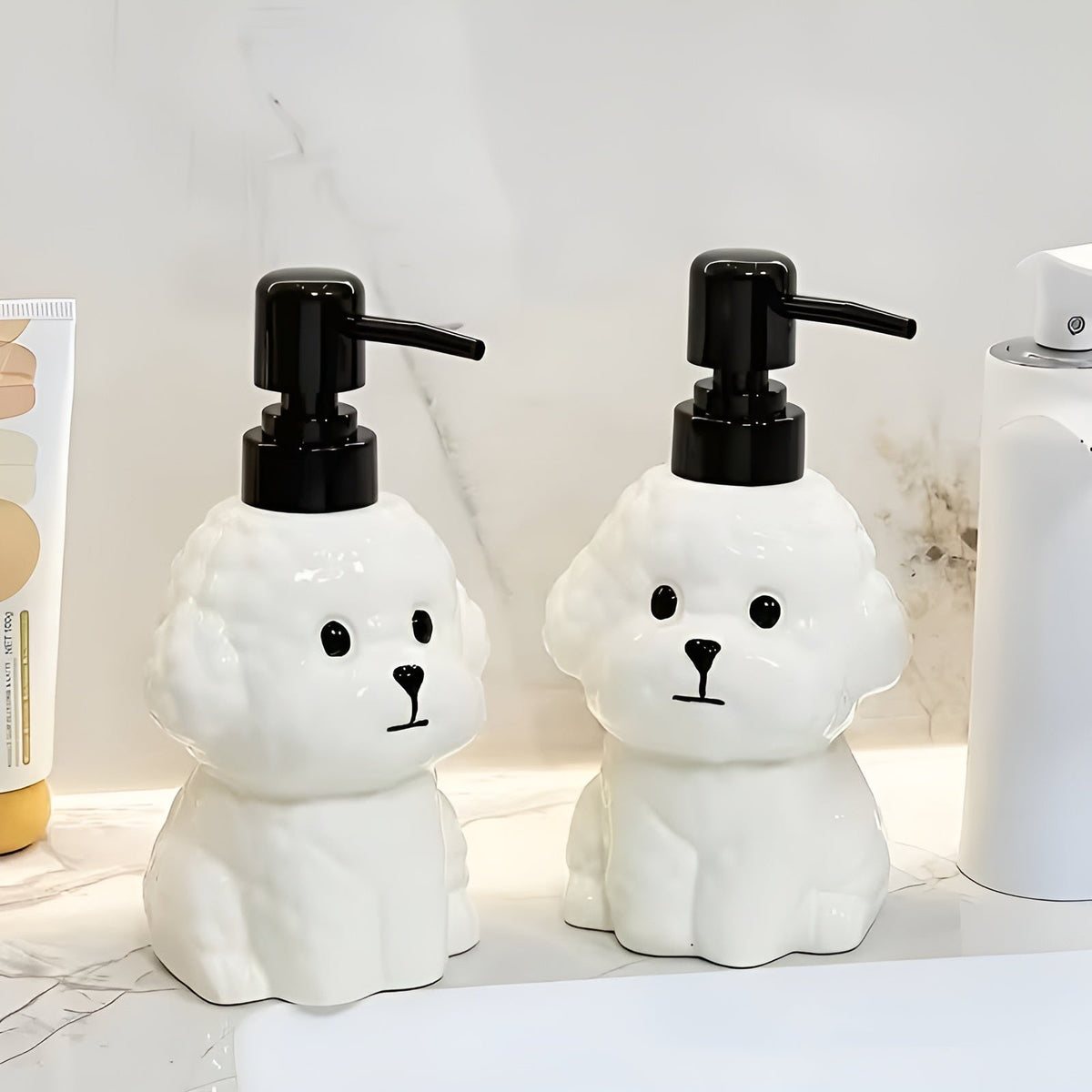 Dispenser di sapone in ceramica ricaricabile – Elegante pompa per sapone per bagno e cucina