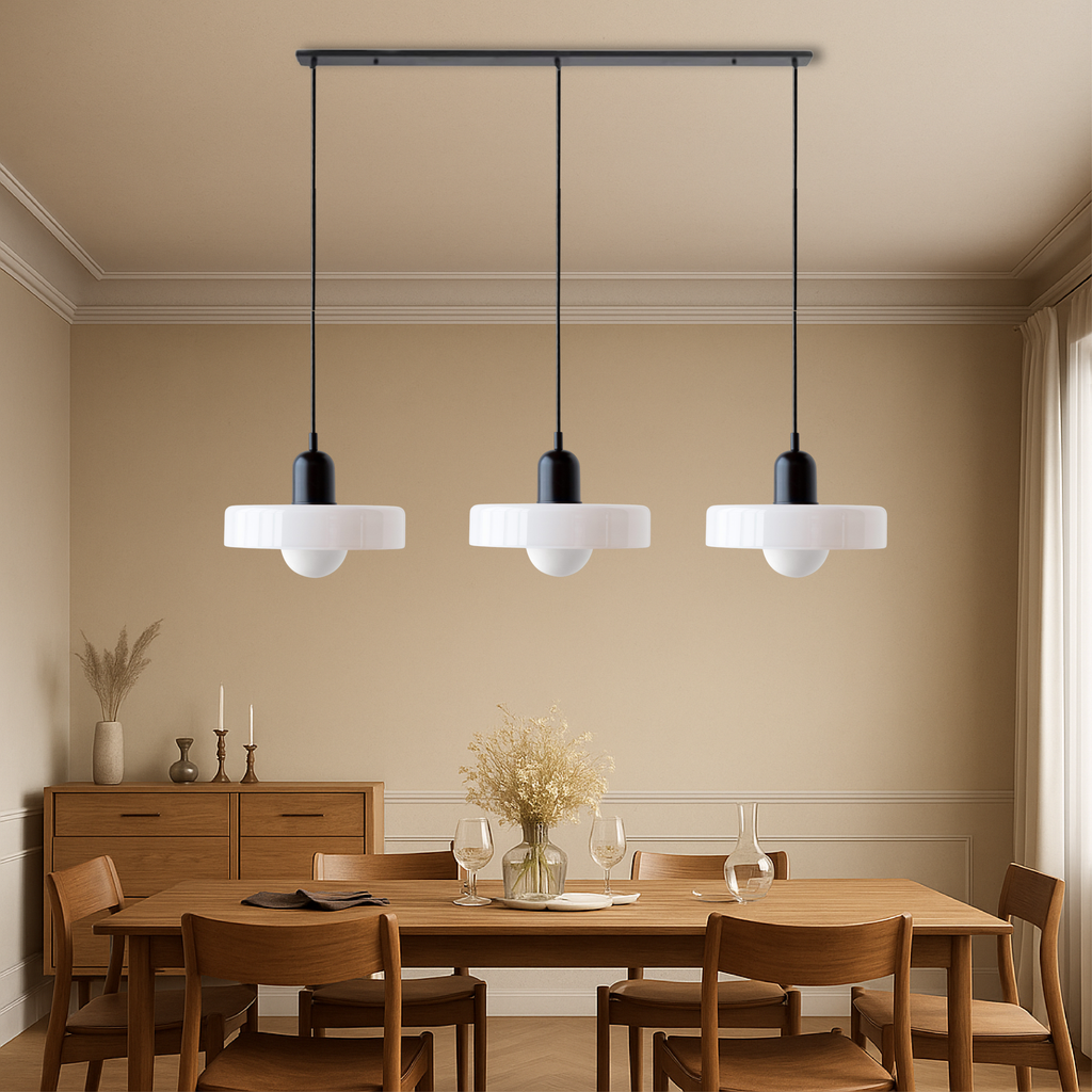 Lampada a sospensione Bauhaus a tre vetri
