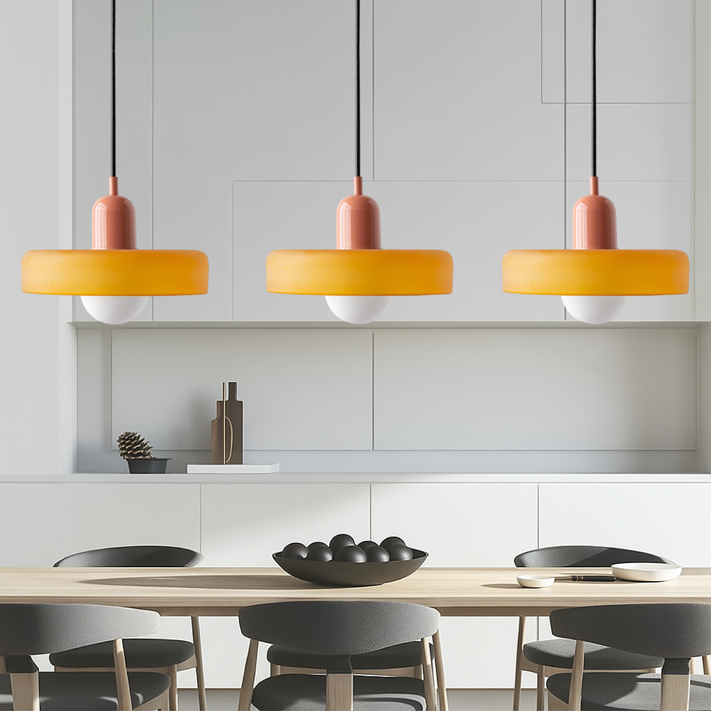 Lampada a sospensione Bauhaus a tre vetri