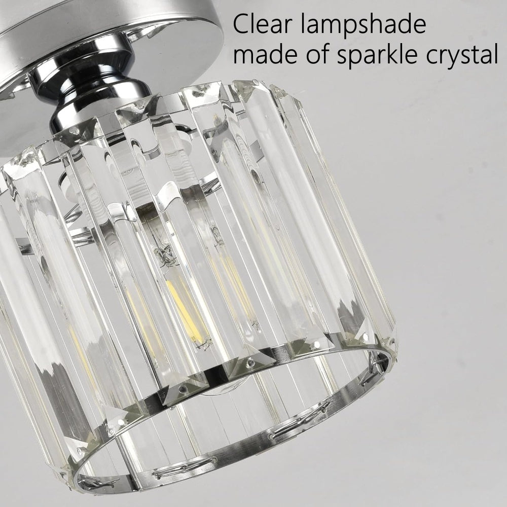 Lampada da soffitto in cristallo E27 Moderna – Nera o Oro, Montaggio a soffitto