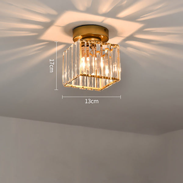 Lampada da soffitto in cristallo E27 Moderna – Nera o Oro, Montaggio a soffitto