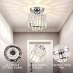Lampada da soffitto in cristallo E27 Moderna – Nera o Oro, Montaggio a soffitto