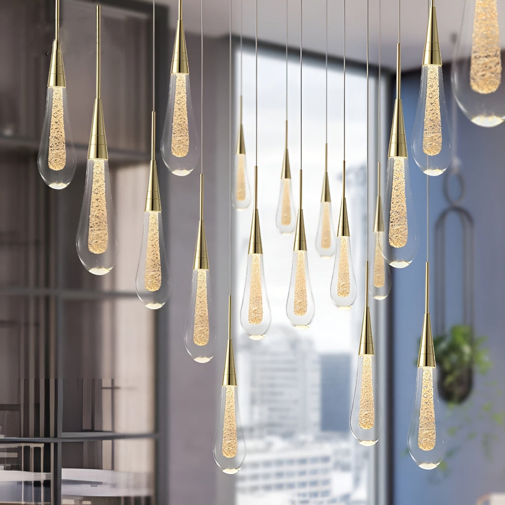 Lampadario a goccia di cristallo – Elegante e moderno | Per soggiorno, sala da pranzo o camera da letto