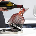 Caraffa in cristallo – Girevole a 360° ed Elegante | Distributore di vino e bevande da 1,5 L