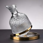 Caraffa in cristallo – Girevole a 360° ed Elegante | Distributore di vino e bevande da 1,5 L