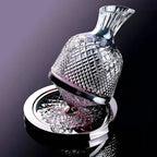 Caraffa in cristallo – Girevole a 360° ed Elegante | Distributore di vino e bevande da 1,5 L