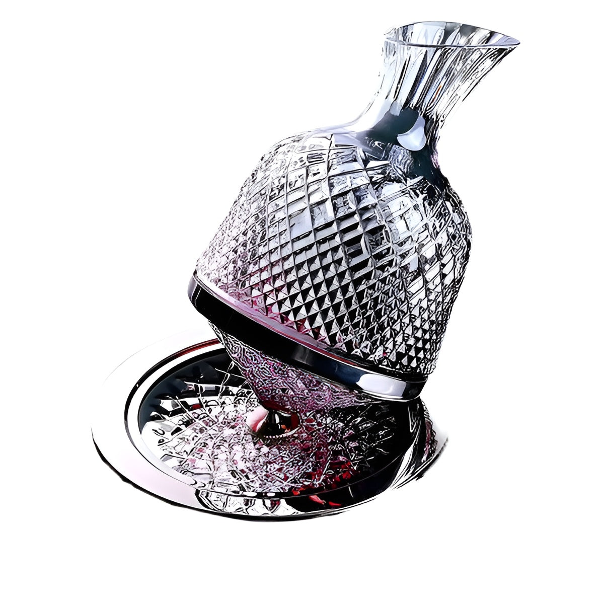 Caraffa in cristallo – Girevole a 360° ed Elegante | Distributore di vino e bevande da 1,5 L