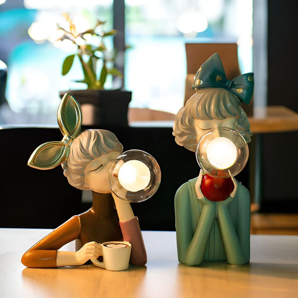 Luce notturna con effetto bolle – USB Bubble Girl Ornamento Lampada da Tavolo per una casa accogliente