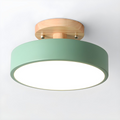 Glarefusion Rotondo Semi Flush Lampada da Soffitto in Legno