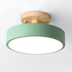 Glarefusion Rotondo Semi Flush Lampada da Soffitto in Legno