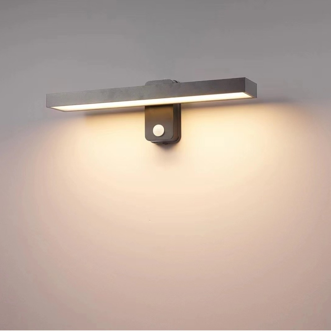 Halven | Luce da parete esterna a LED calda in alluminio con cablaggio IP65, interruttore a muro o sensore di movimento