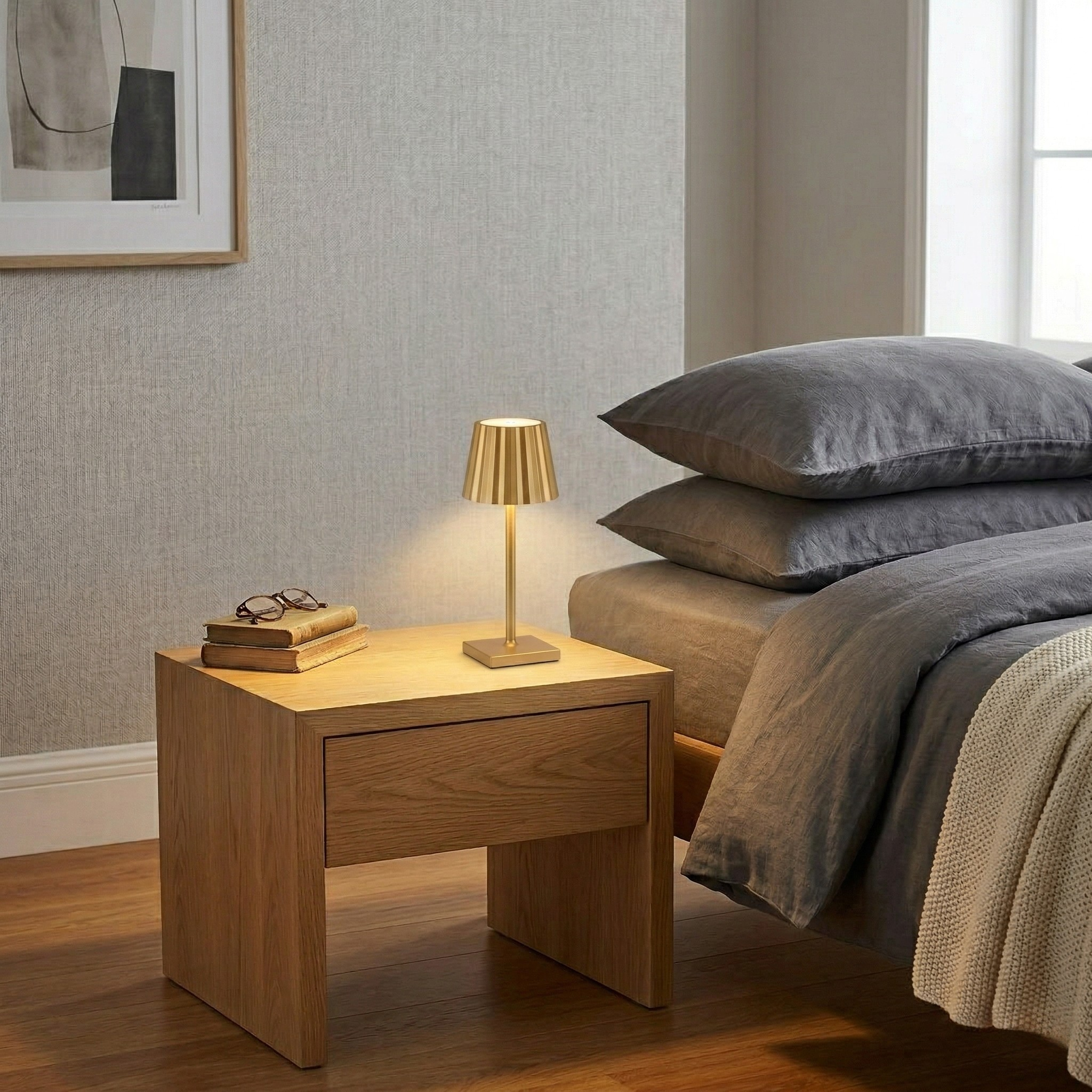 Lampada da Tavolo LED Dimmerabile Senza Fili Impermeabile Moderna Ricaricabile