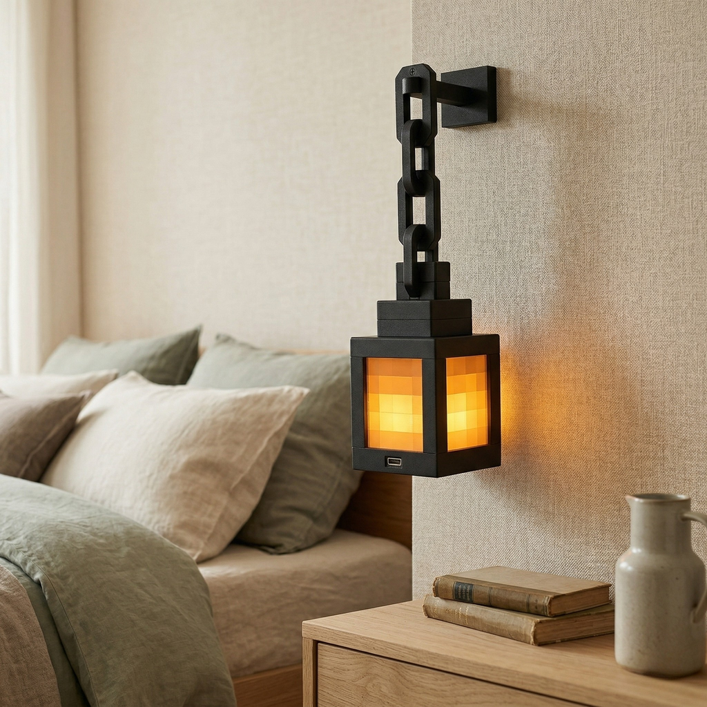 Lampada LED Wireless Design Pixel Luce da Comodino e Parete