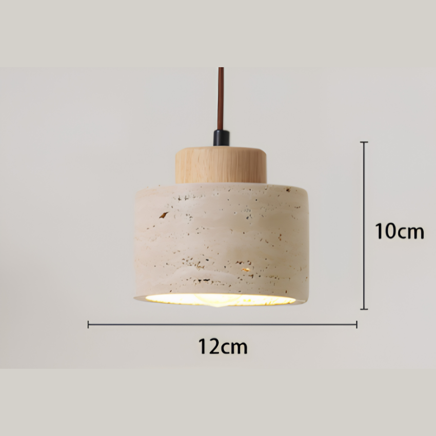 Lampada a sospensione in travertino