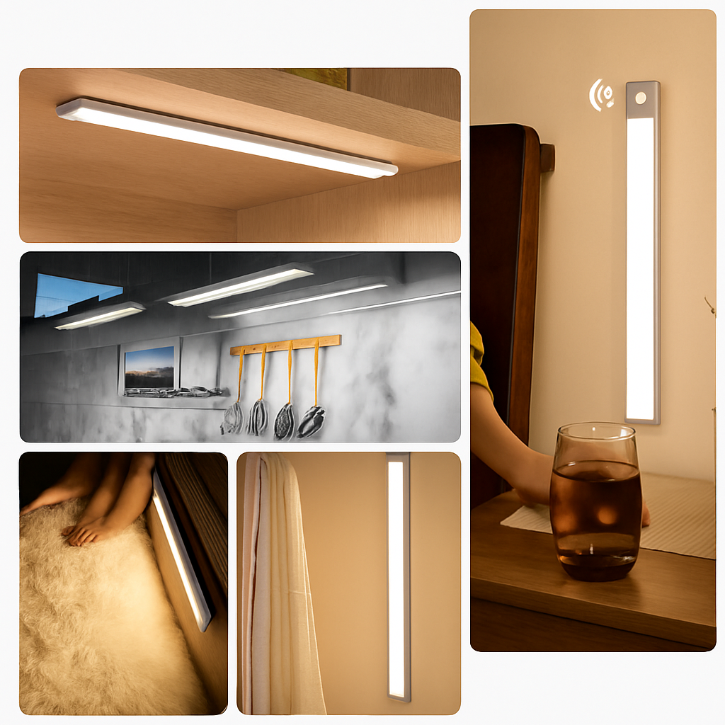 lampada a rilevamento di movimento led ricaricabile senza fili