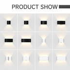 Applique da parete LED esterna impermeabile IP65 applique da parete interna 4W6W 8W 10W luci da giardino in alluminio camera soggiorno scale illuminazione