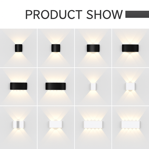Applique da parete LED esterna impermeabile IP65 applique da parete interna 4W6W 8W 10W luci da giardino in alluminio camera soggiorno scale illuminazione