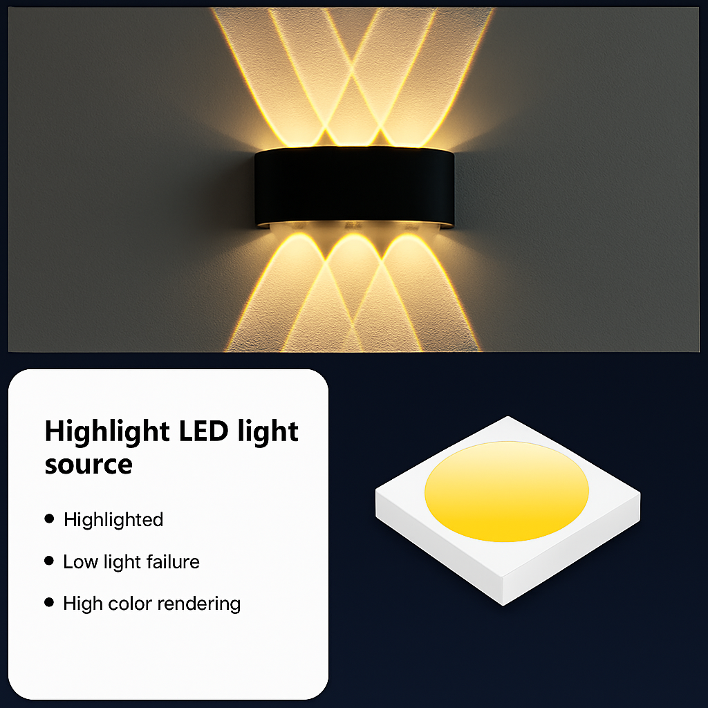 Applique da parete LED esterna impermeabile IP65 applique da parete interna 4W6W 8W 10W luci da giardino in alluminio camera soggiorno scale illuminazione