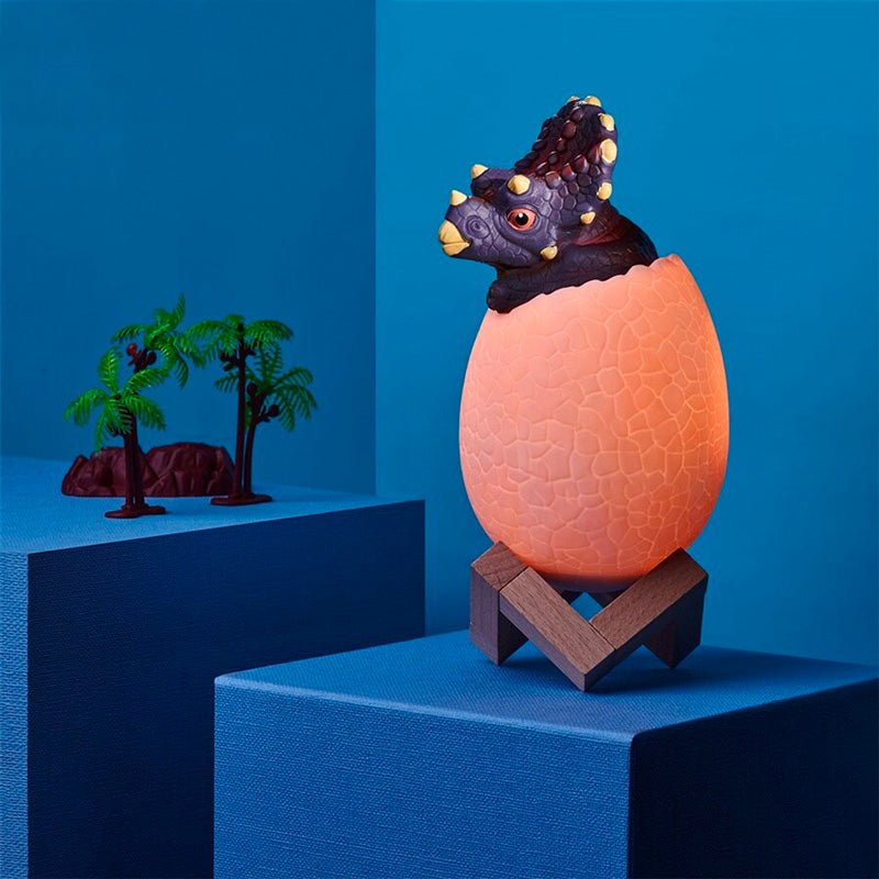 DinoGlow - Lampada da letto a forma di dinosauro con luce a cambio colore e telecomando
