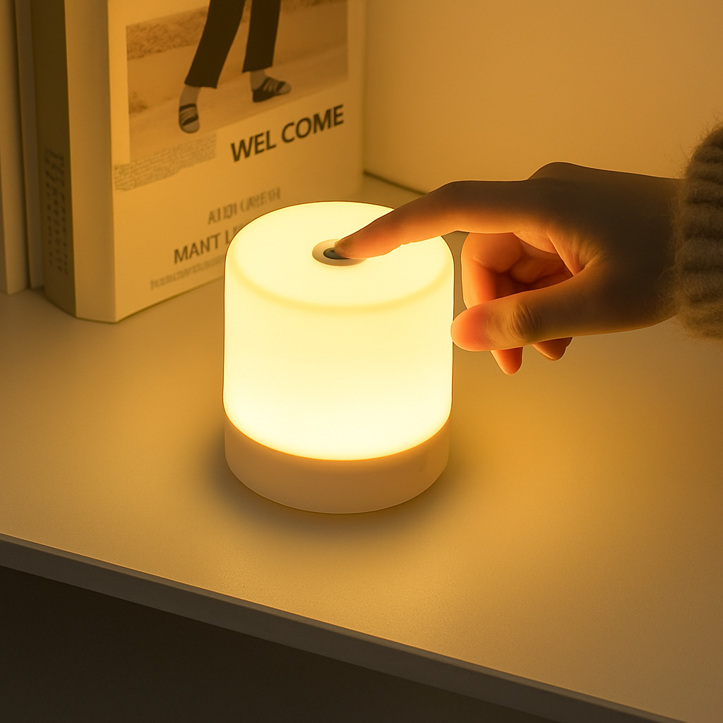 lampada da comodino touch USB a intensità variabile per lettura e luce notturna