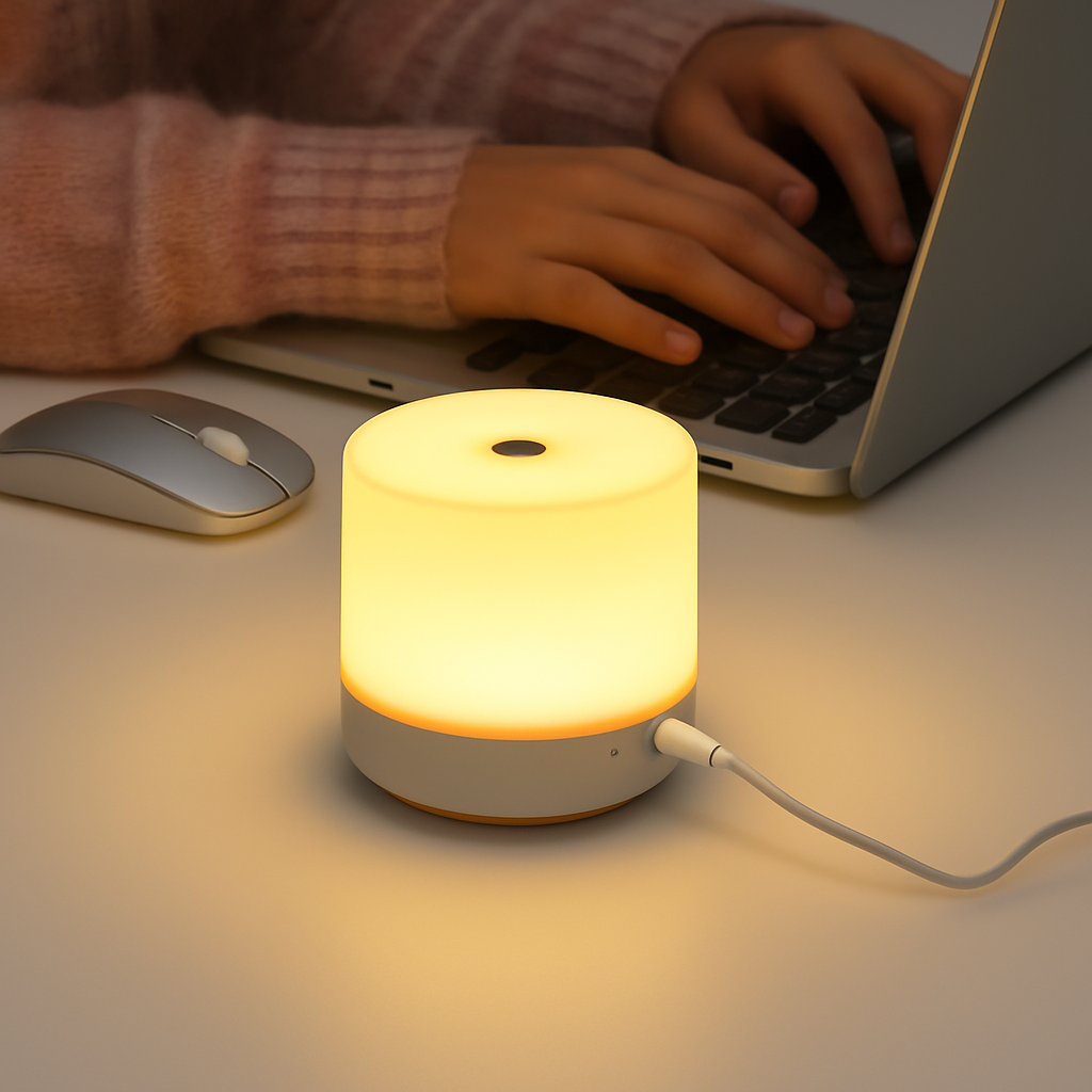lampada da comodino touch USB a intensità variabile per lettura e luce notturna