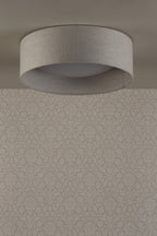 Laura Ashley Bacall 2 Luci Flush Drum Shade Lino Argento