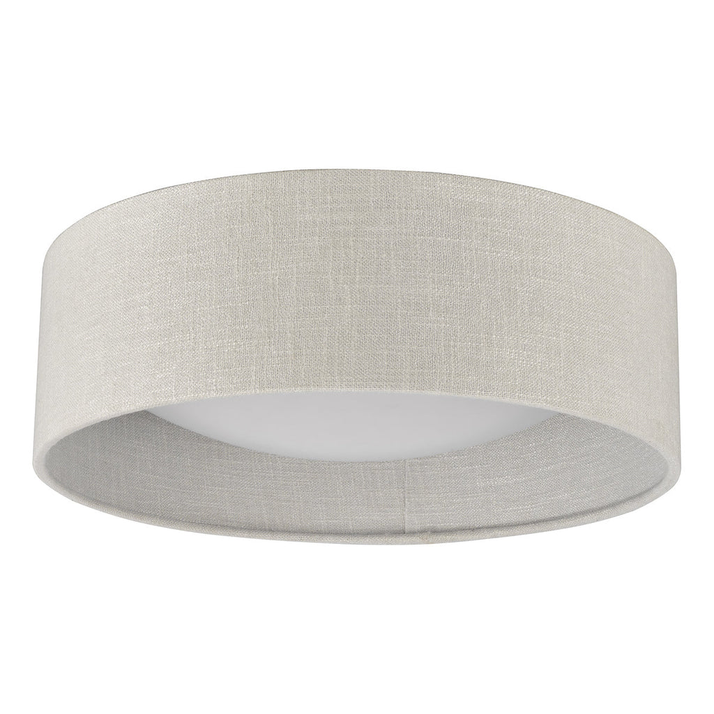 Laura Ashley Bacall 2 Luci Flush Drum Shade Lino Argento