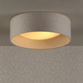 Laura Ashley Bacall 2 Luci Flush Drum Shade Lino Argento