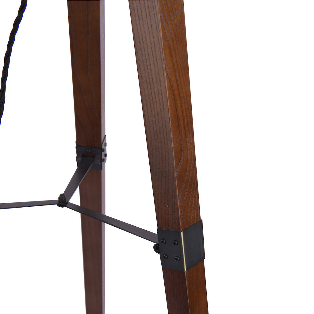 Lampada da Terra Tripod Burdale Laura Ashley con Base in Legno Scuro
