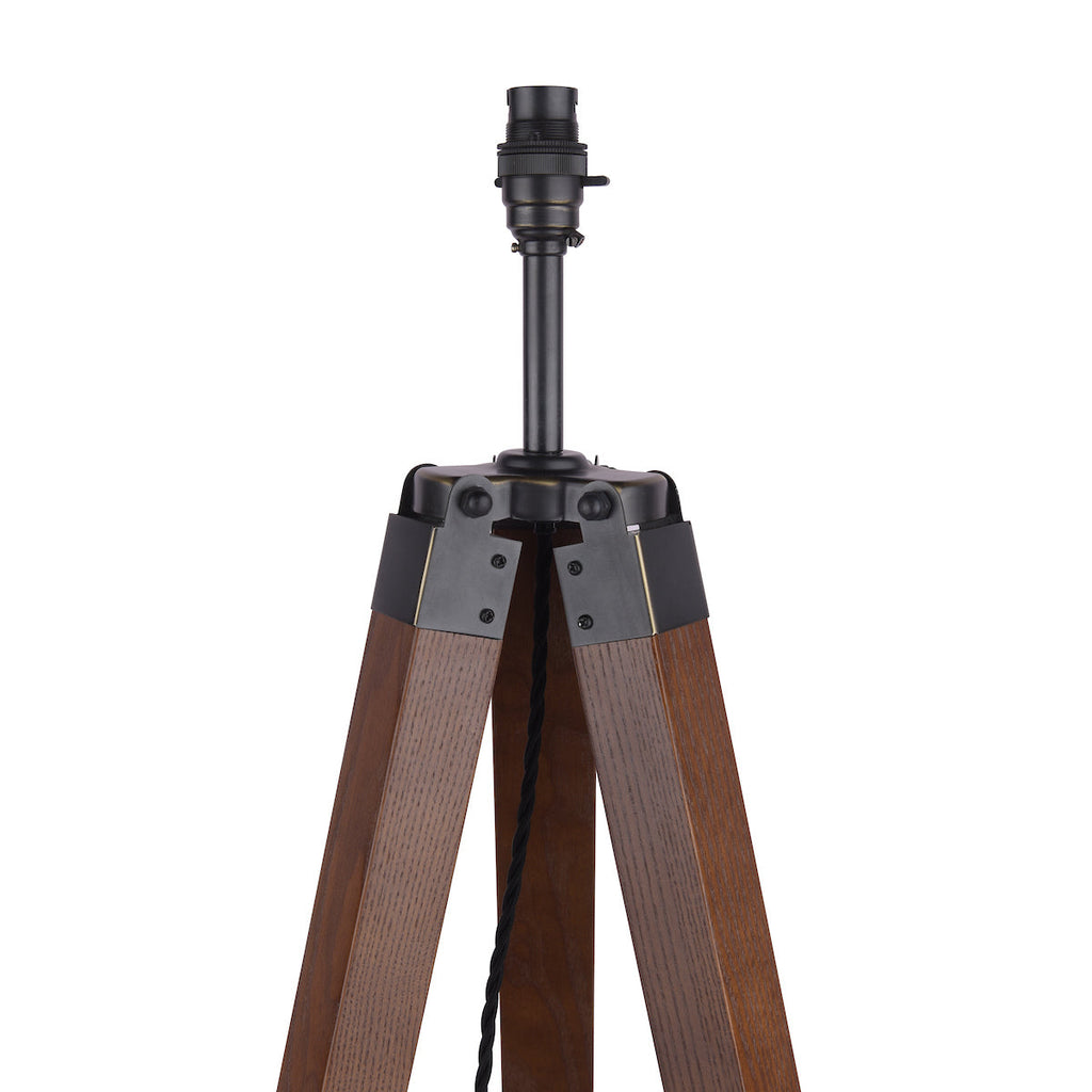Lampada da Terra Tripod Burdale Laura Ashley con Base in Legno Scuro