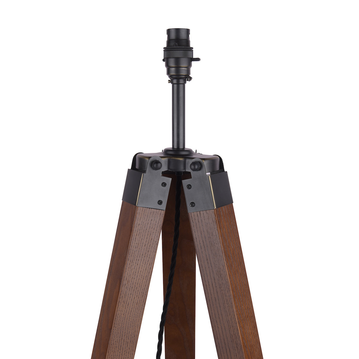 Lampada da Terra Tripod Burdale Laura Ashley con Base in Legno Scuro