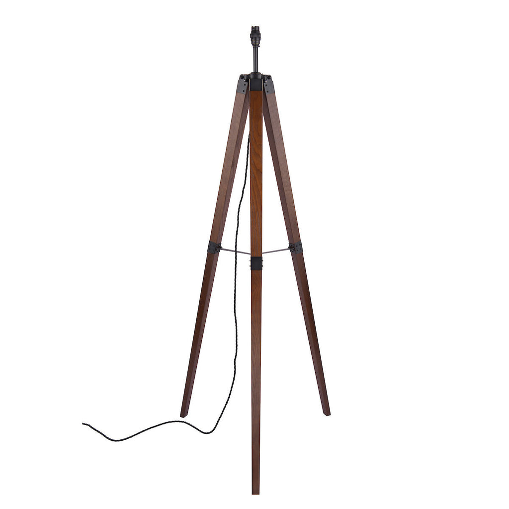 Lampada da Terra Tripod Burdale Laura Ashley con Base in Legno Scuro