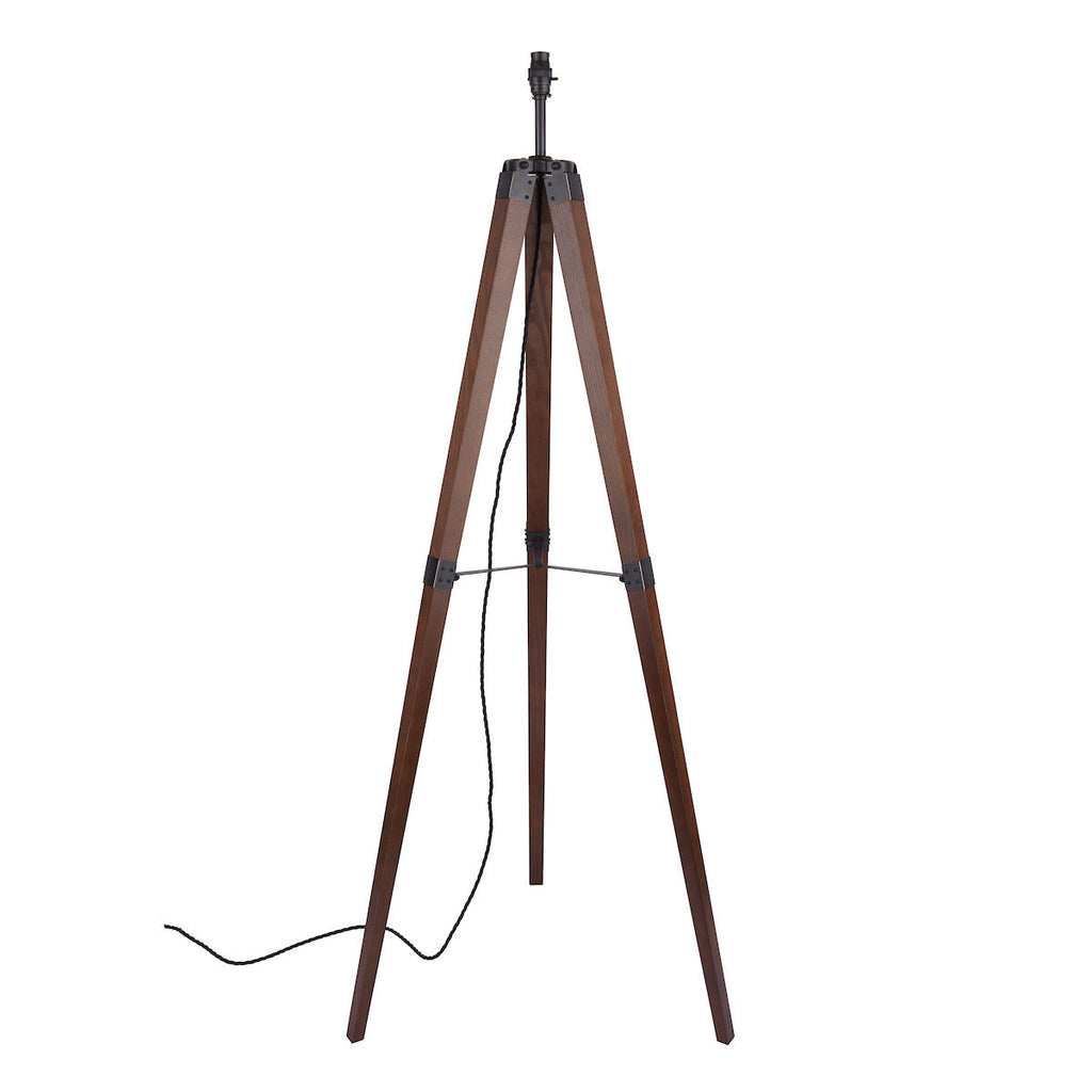 Lampada da Terra Tripod Burdale Laura Ashley con Base in Legno Scuro