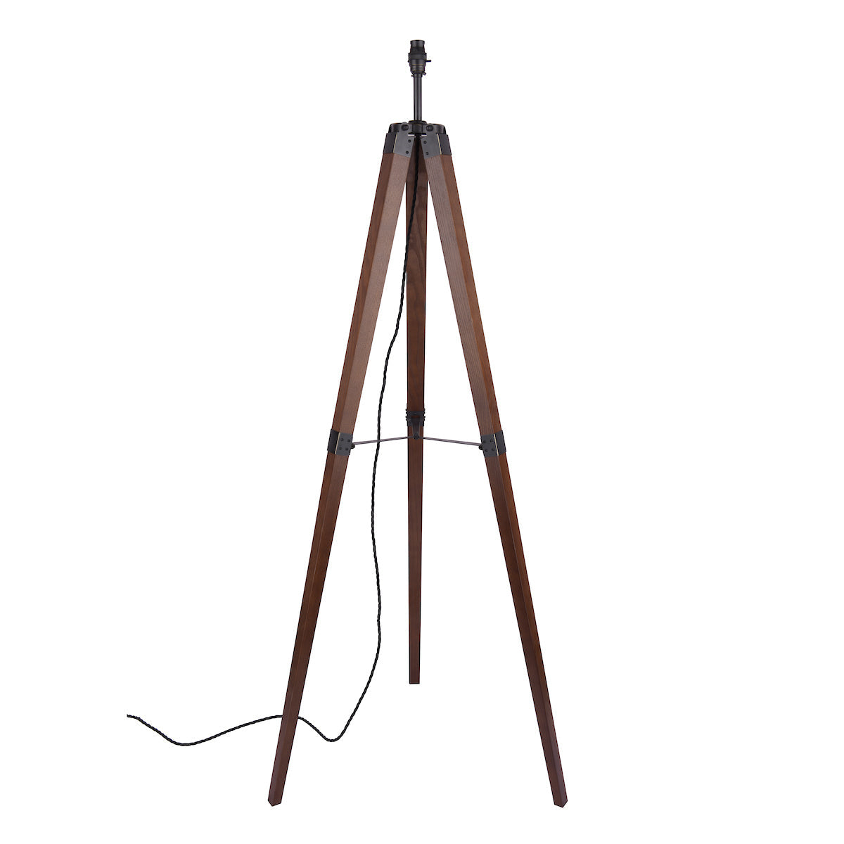 Lampada da Terra Tripod Burdale Laura Ashley con Base in Legno Scuro