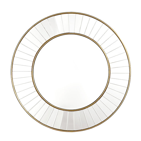 Specchio Rotondo Medio Laura Ashley Clemence Foglia d'Oro 80cm