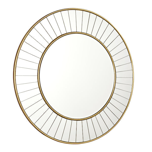 Specchio Rotondo Medio Laura Ashley Clemence Foglia d'Oro 80cm