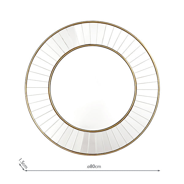 Specchio Rotondo Medio Laura Ashley Clemence Foglia d'Oro 80cm