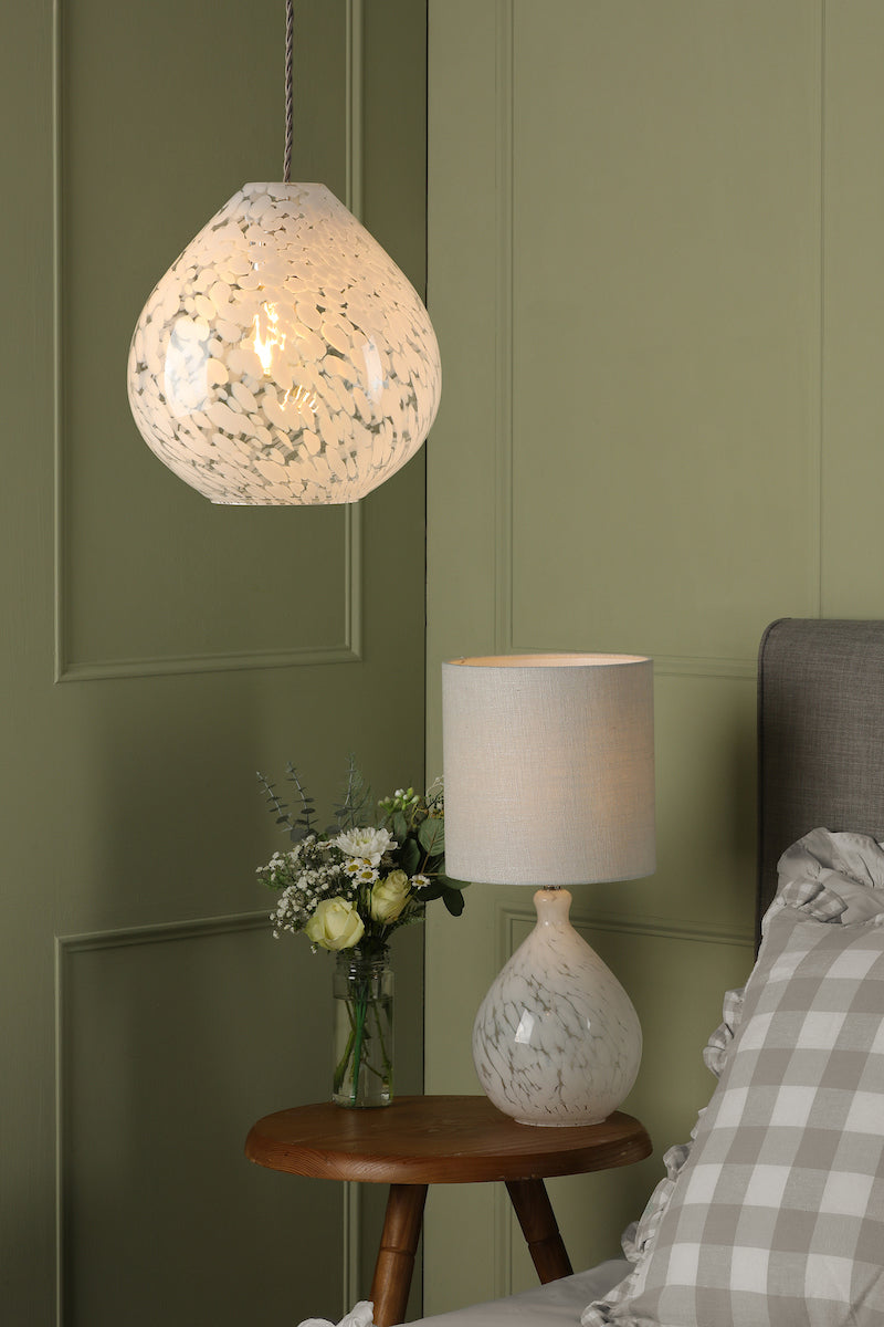 Laura Ashley Confetti Easy Fit Shade Vetro Artistico Bianco