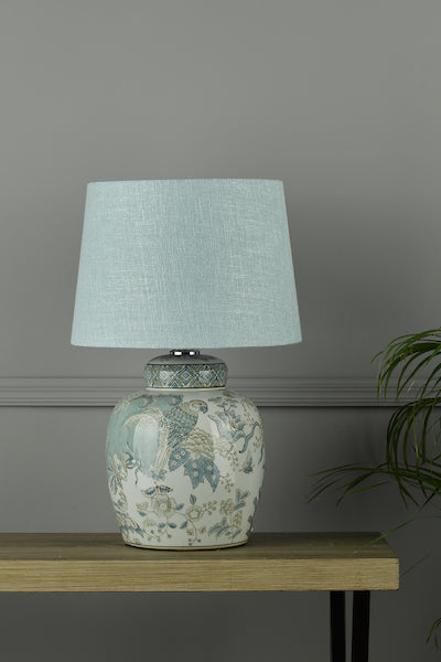 Lampada da Tavolo in Ceramica Laura Ashley Elizabeth con Base a Stampa di Uccelli