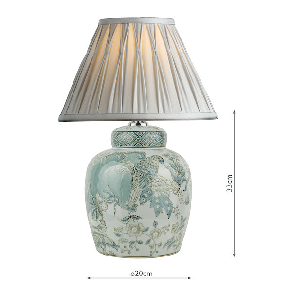 Lampada da Tavolo in Ceramica Laura Ashley Elizabeth con Base a Stampa di Uccelli