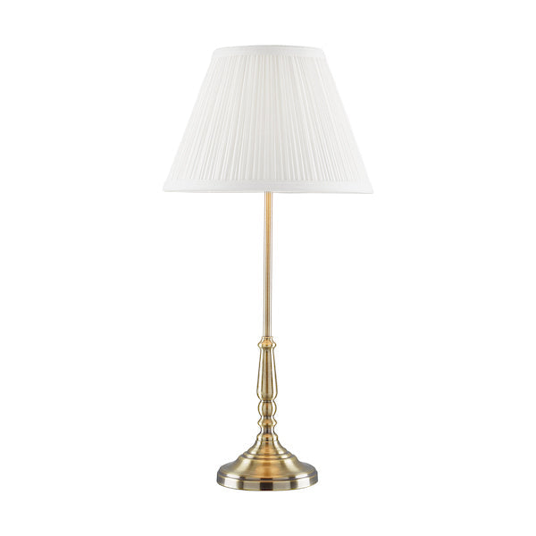 Lampada da Tavolo in Ottone Laura Ashley Elliot con Paralume Bianco