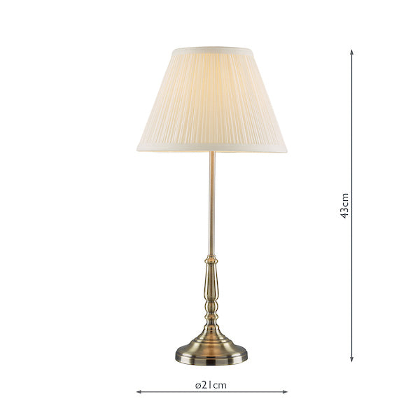 Lampada da Tavolo in Ottone Laura Ashley Elliot con Paralume Bianco