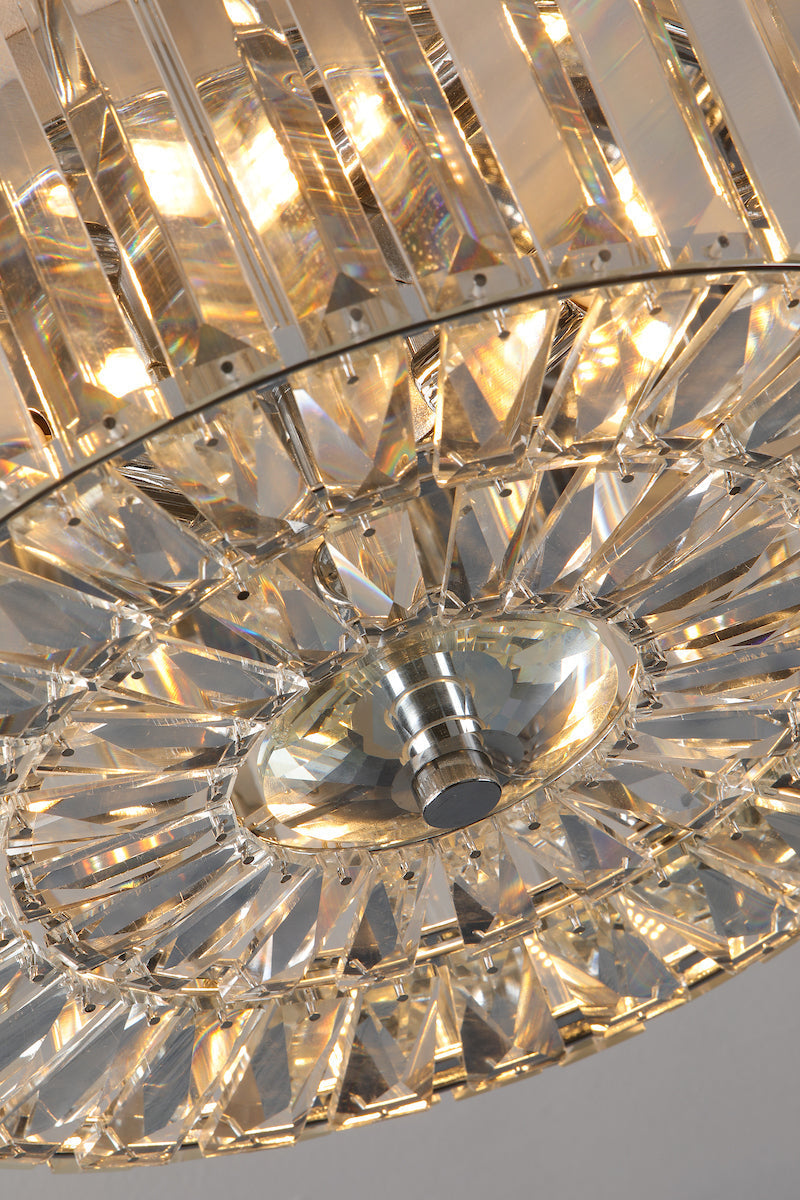 Laura Ashley Fernhurst Flush 3 Luci Cristallo e Cromo Lucido