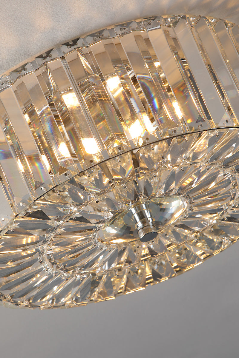 Laura Ashley Fernhurst Flush 3 Luci Cristallo e Cromo Lucido
