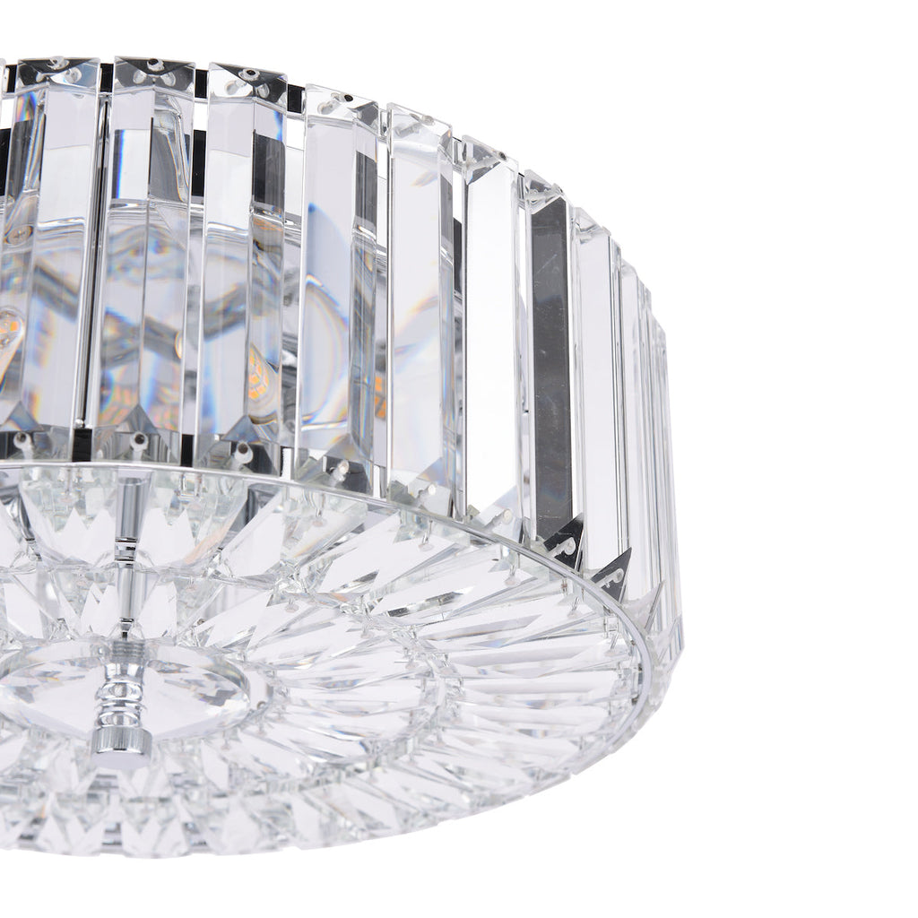 Laura Ashley Fernhurst Flush 3 Luci Cristallo e Cromo Lucido