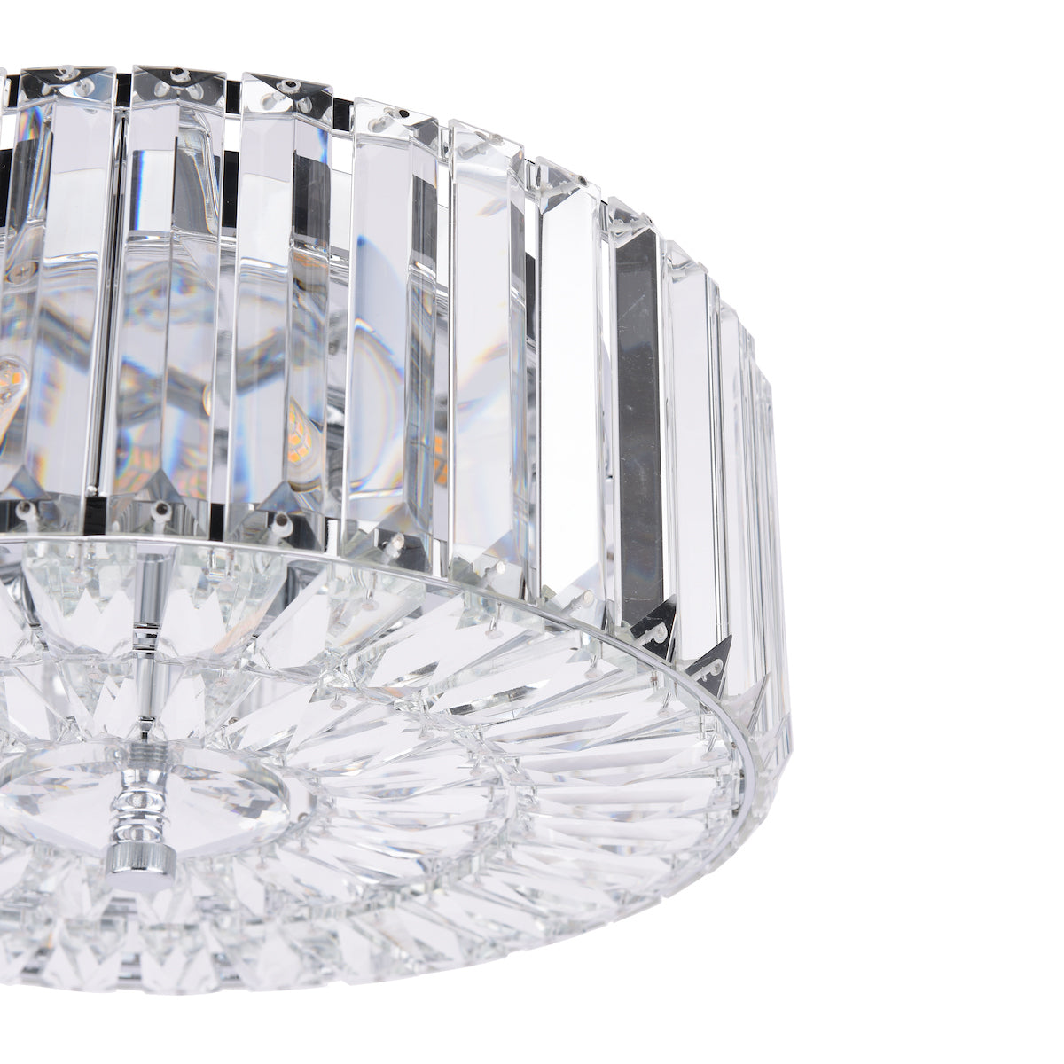 Laura Ashley Fernhurst Flush 3 Luci Cristallo e Cromo Lucido