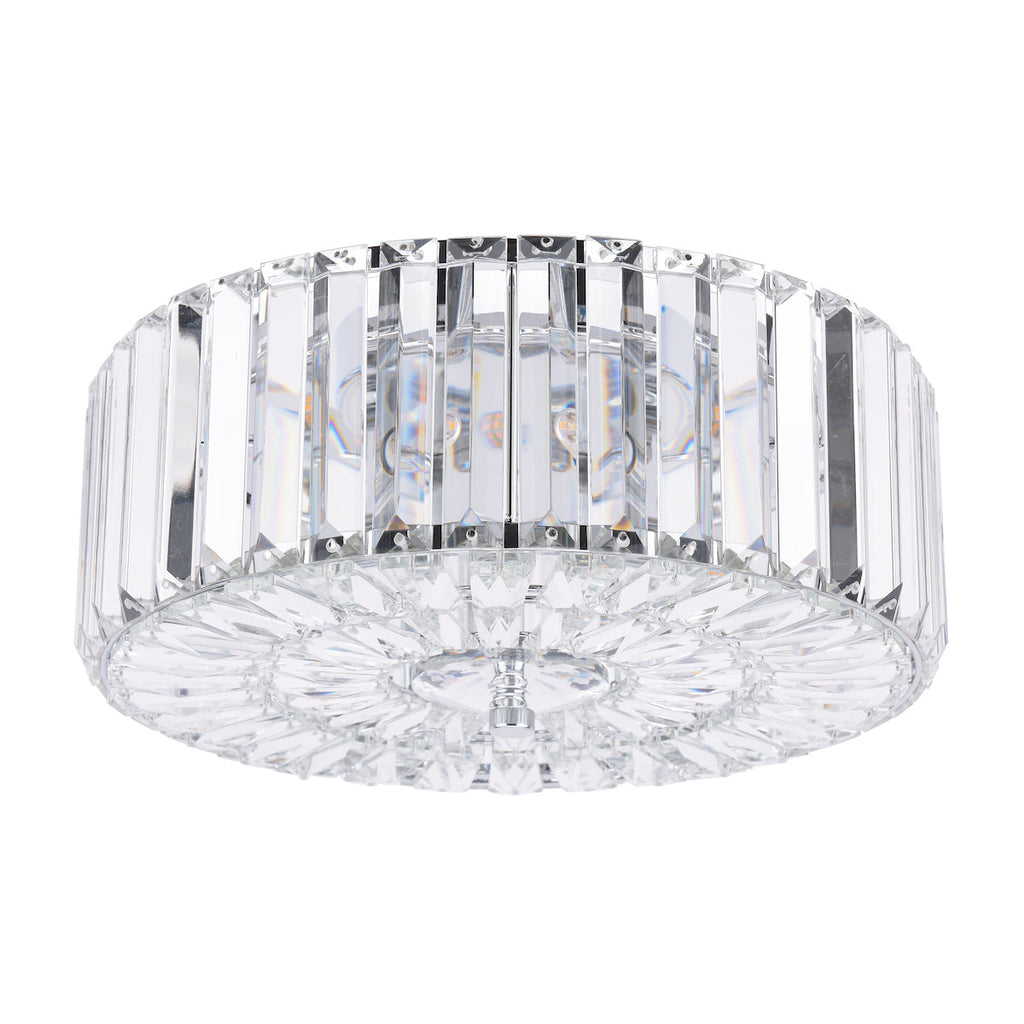 Laura Ashley Fernhurst Flush 3 Luci Cristallo e Cromo Lucido