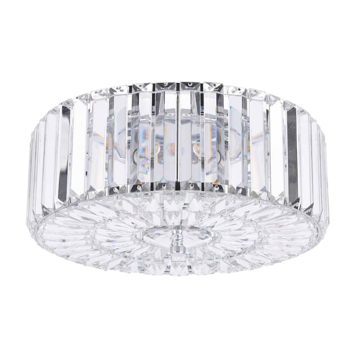 Laura Ashley Fernhurst Flush 3 Luci Cristallo e Cromo Lucido