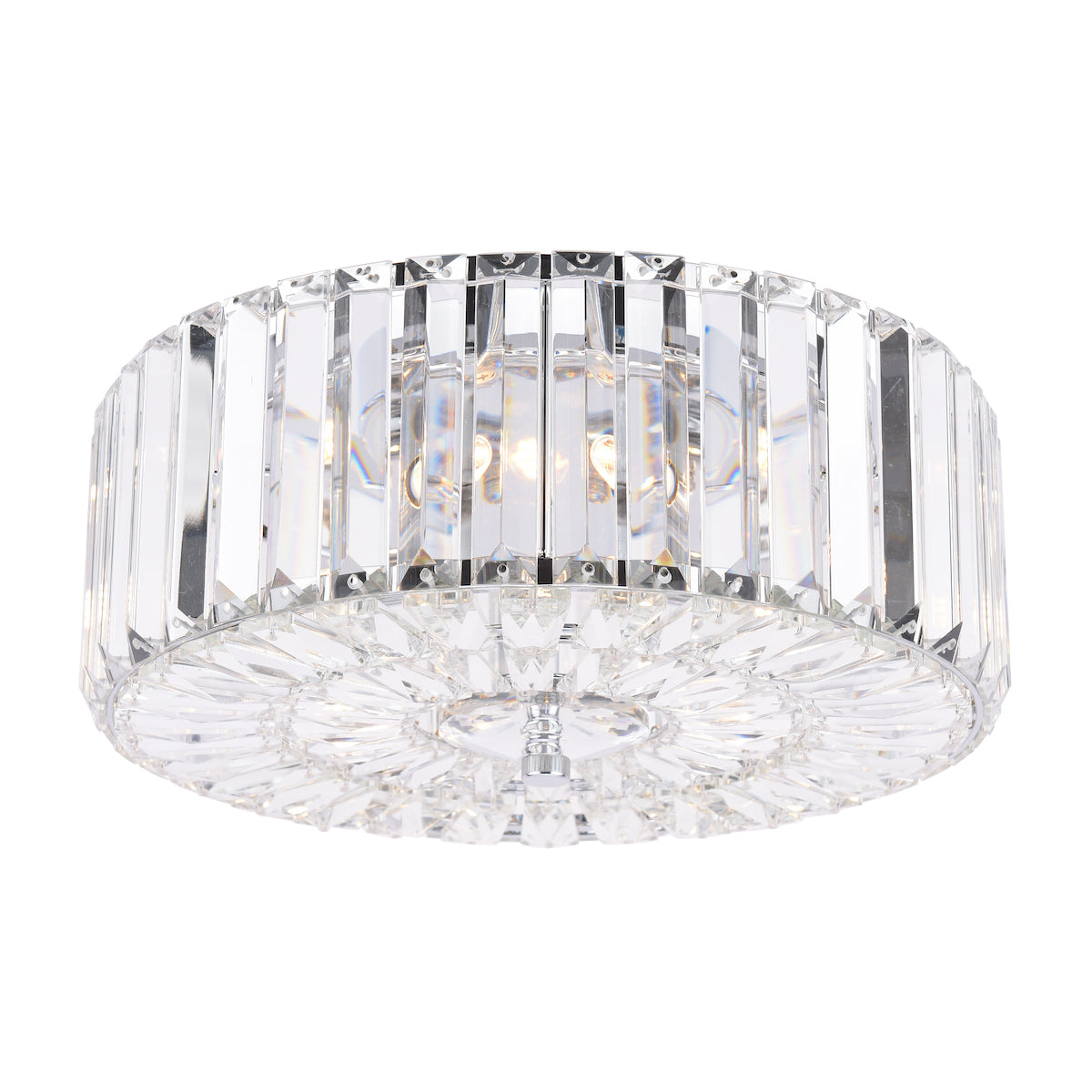 Laura Ashley Fernhurst Flush 3 Luci Cristallo e Cromo Lucido