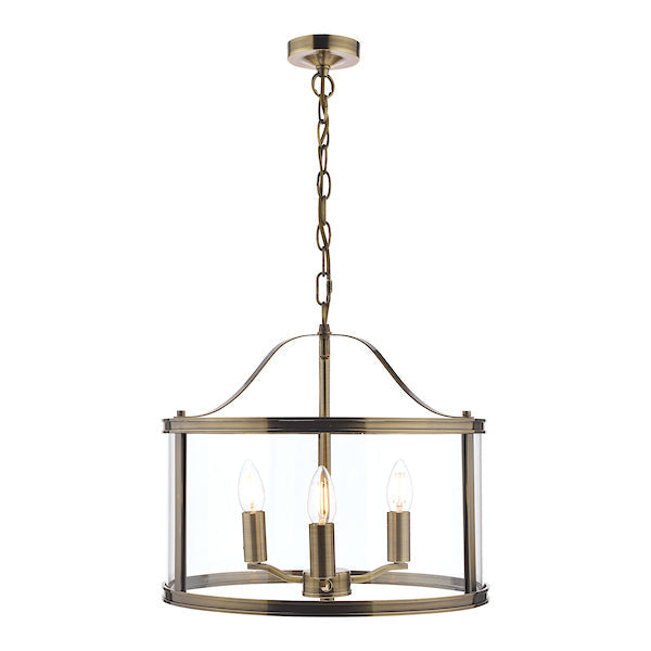 Laura Ashley Harrington Lampadario a 3 Luci Ottone Antico